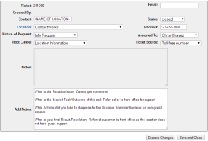 Non Guest support Ticket